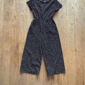 Mango Black and White Polka Dot Jumpsuit